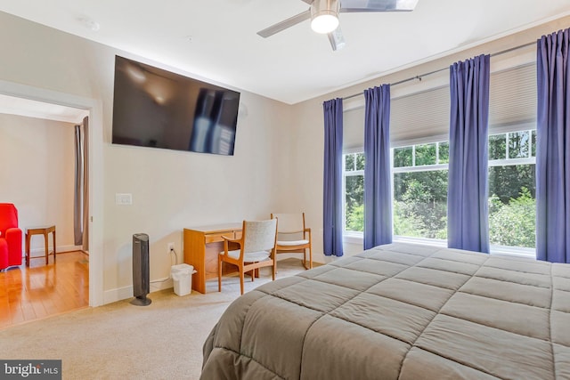 9726 Knowledge Dr, Laurel, MD 20723 - bedroom with baseboards, carpet floors, and a ceiling fan