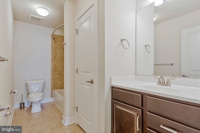 9726 Knowledge Dr, Laurel, MD 20723 - full bath featuring vanity, toilet, tile patterned flooring, and tub / shower combination