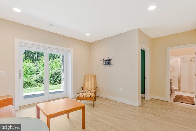 9726 Knowledge Dr, Laurel, MD 20723 - sitting room featuring light wood-type flooring, baseboards, and recessed lighting