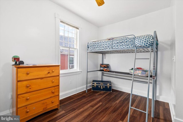 413 E A St, Brunswick, MD 21716 - bedroom with dark wood-style flooring and ceiling fan