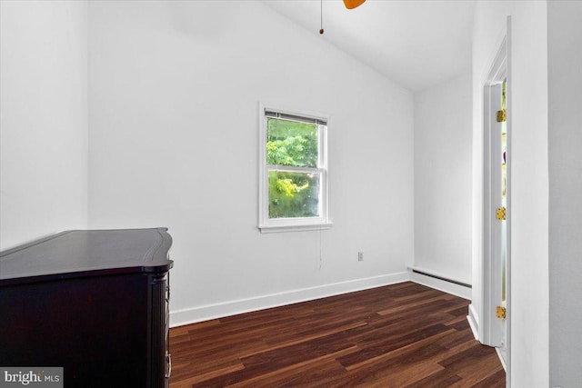 413 E A St, Brunswick, MD 21716 - spare room featuring baseboard heating, wood finished floors, and ceiling fan