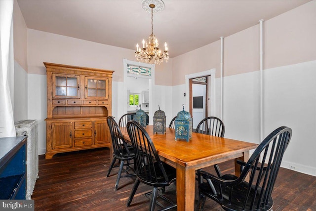 413 E A St, Brunswick, MD 21716 - dining room with a chandelier and dark wood finished floors