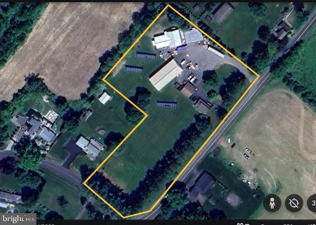 5248 Mechanicsville Rd, Doylestown, PA 18901 - aerial map of property and surrounding area with property parcel outlined