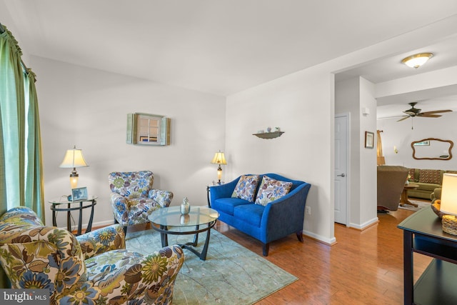 3611 Cogswell Ct, Abingdon, MD 21009 - living area with wood finished floors, baseboards, and ceiling fan