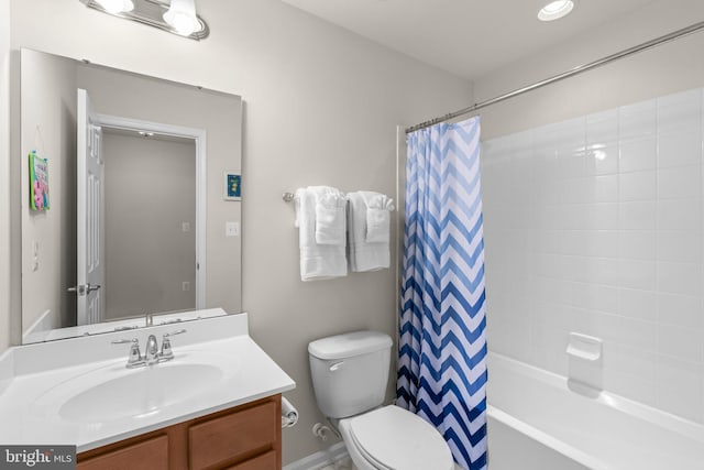 3611 Cogswell Ct, Abingdon, MD 21009 - bathroom with vanity, toilet, and shower / tub combo with curtain