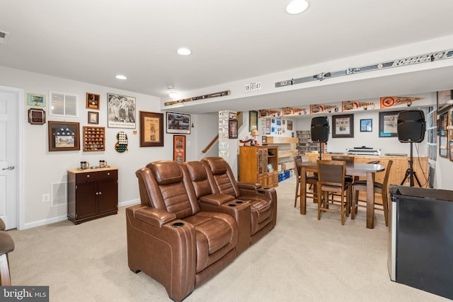 3611 Cogswell Ct, Abingdon, MD 21009 - living room featuring light carpet, recessed lighting, and baseboards
