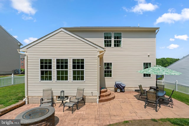 3611 Cogswell Ct, Abingdon, MD 21009 - rear view of house with an outdoor fire pit and a patio
