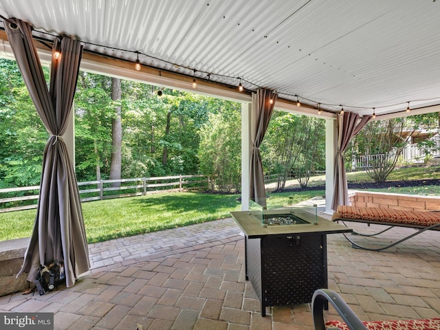 15446 Symondsbury Way, Upper Marlboro, MD 20774 - view of patio featuring an outdoor fire pit