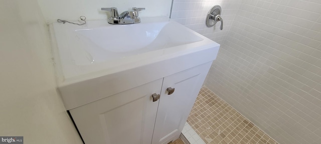 3063 Joyce St, Philadelphia, PA 19134 - bathroom featuring vanity and tile walls