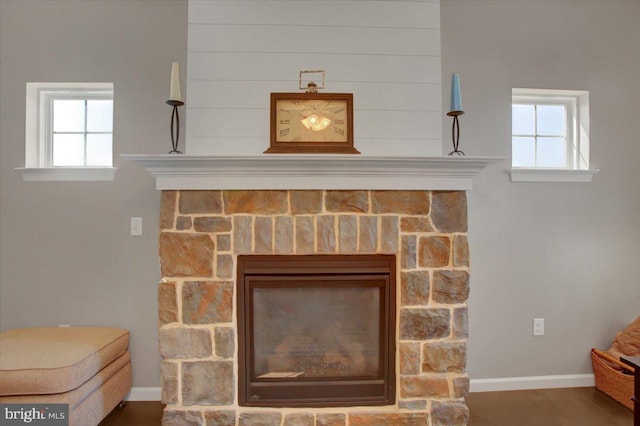 21 Bayberry Rd, Carlisle, PA 17013 - detailed view of a stone fireplace and wood finished floors