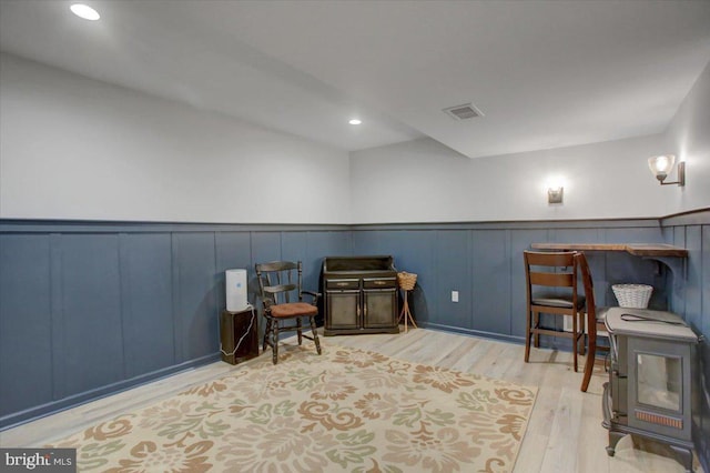 21 Bayberry Rd, Carlisle, PA 17013 - living area with wood finished floors, a wainscoted wall, and recessed lighting