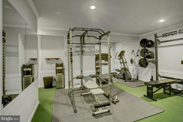 21 Bayberry Rd, Carlisle, PA 17013 - workout room featuring crown molding and recessed lighting