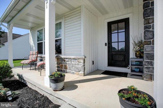 21 Bayberry Rd, Carlisle, PA 17013 - property entrance with a porch and stone siding