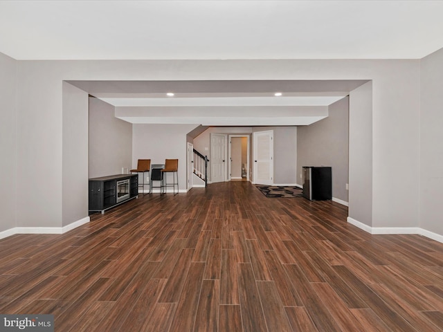 6529 Carston Ct, Frederick, MD 21703 - below grade area featuring baseboards, wood finished floors, stairs, and recessed lighting