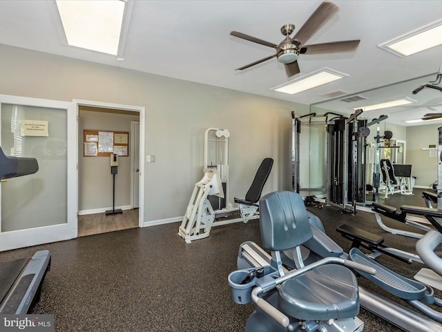 6529 Carston Ct, Frederick, MD 21703 - workout area featuring ceiling fan and baseboards