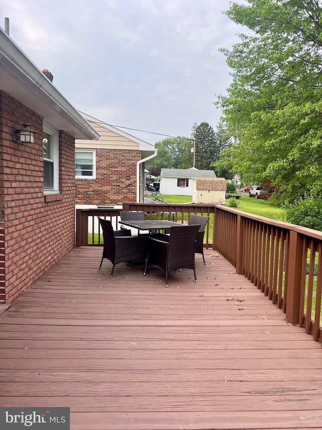 838 N Hanover St, Pottstown, PA 19464 - wooden terrace with outdoor dining area