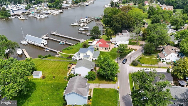 6082 Drum Point Rd, Deale, MD 20751 - drone / aerial view of numerous boat docks and a nearby body of water