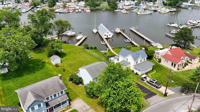6082 Drum Point Rd, Deale, MD 20751 - drone / aerial view of a nearby body of water and a marina