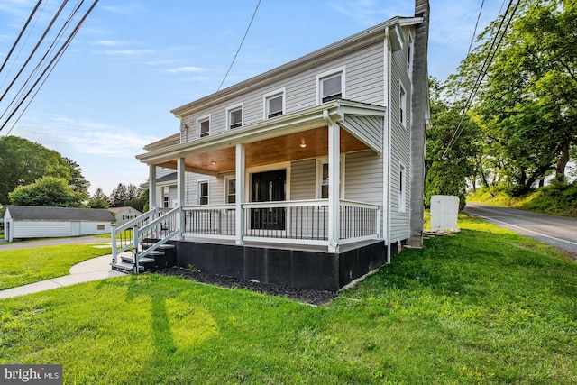 8255 Mertztown Rd, Alburtis, PA 18011 - view of front of house with a porch and a front lawn