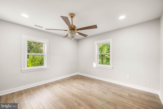 8255 Mertztown Rd, Alburtis, PA 18011 - unfurnished room featuring a ceiling fan, wood finished floors, baseboards, and recessed lighting