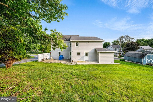 8255 Mertztown Rd, Alburtis, PA 18011 - rear view of property with a patio area and a yard