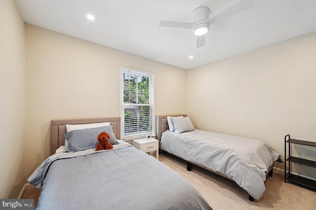 104 S St, Annapolis, MD 21401 - bedroom with a ceiling fan, recessed lighting, and light colored carpet