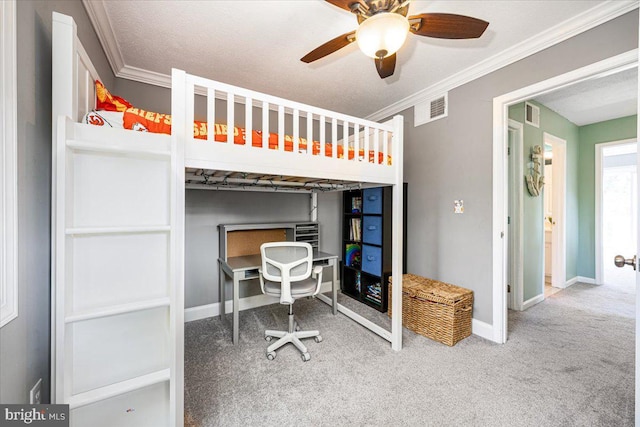 1323 Washington Dr, Annapolis, MD 21403 - bedroom with carpet flooring, ornamental molding, baseboards, and a desk