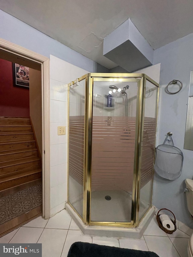 5930 Langton Dr, Franconia, VA 22310 - bathroom with tile patterned floors and a shower stall