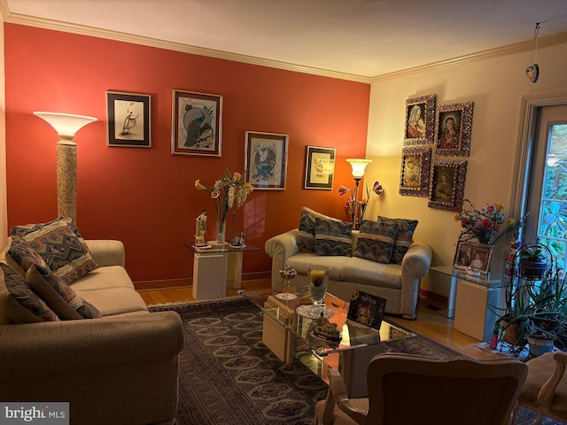 5930 Langton Dr, Franconia, VA 22310 - living area featuring crown molding and wood finished floors