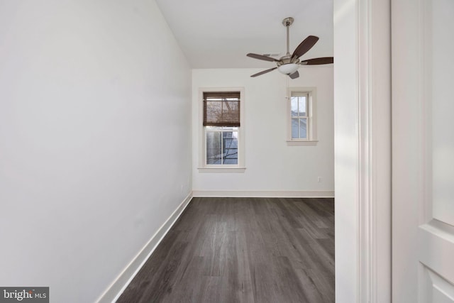 1200 Prince Edward St, Fredericksburg, VA 22401 - spare room with dark wood finished floors, a ceiling fan, and baseboards
