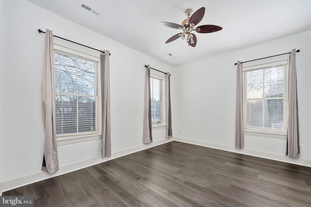 1200 Prince Edward St, Fredericksburg, VA 22401 - unfurnished room with dark wood-style floors, ceiling fan, and baseboards