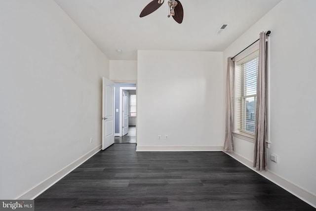 1200 Prince Edward St, Fredericksburg, VA 22401 - spare room featuring ceiling fan, healthy amount of natural light, and dark wood-type flooring