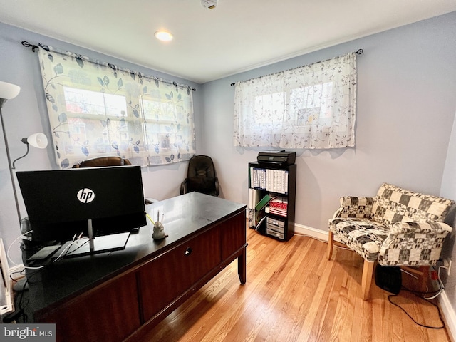 10213 Duvawn Pl, Silver Spring, MD 20902 - office with light wood finished floors, baseboards, and recessed lighting