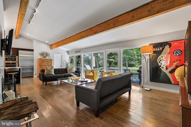 1004 Mercer Rd, Princeton, NJ 08540 - living area featuring wood finished floors, track lighting, and baseboards