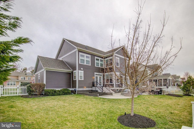 41031 Brook Grove Dr, Aldie, VA 20105 - rear view of property featuring board and batten siding and a patio area