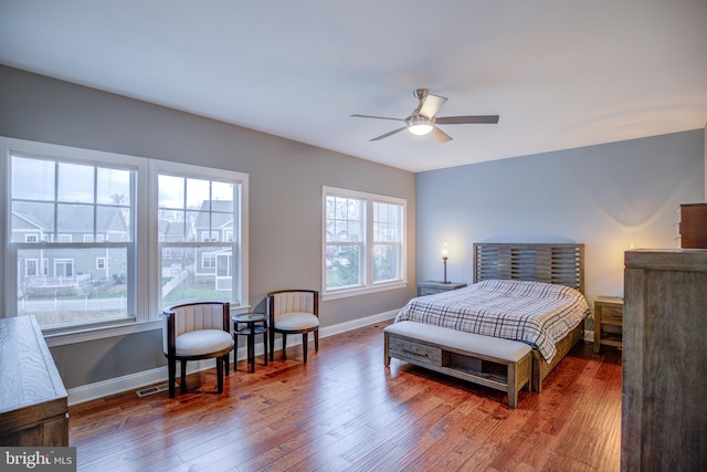 41031 Brook Grove Dr, Aldie, VA 20105 - bedroom with baseboards, wood finished floors, and a ceiling fan