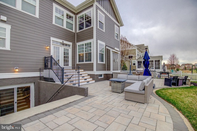 41031 Brook Grove Dr, Aldie, VA 20105 - view of patio / terrace featuring an outdoor living space