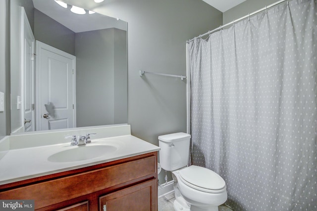 41031 Brook Grove Dr, Aldie, VA 20105 - full bathroom featuring vanity, toilet, and a shower with shower curtain