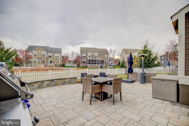 41031 Brook Grove Dr, Aldie, VA 20105 - view of patio featuring outdoor dining space and a residential view