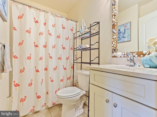 3611 Jacob Stout Rd Unit 5, Doylestown, PA 18902 - full bathroom with vanity, toilet, tile patterned floors, and a shower with shower curtain