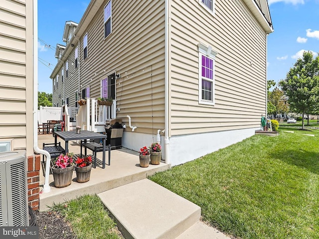 3611 Jacob Stout Rd Unit 5, Doylestown, PA 18902 - view of property exterior with a yard, a patio area, and cooling unit