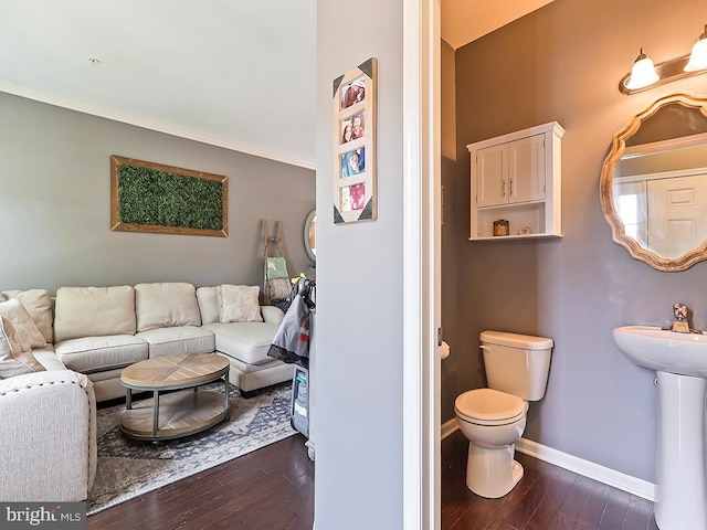 3611 Jacob Stout Rd Unit 5, Doylestown, PA 18902 - bathroom with wood-type flooring, baseboards, toilet, and a sink