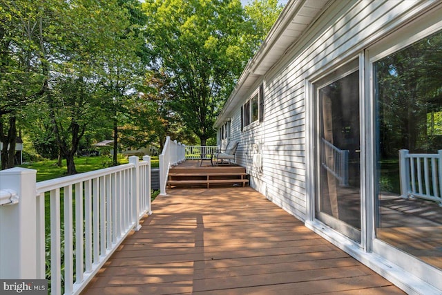 297 Killian Rd, Honey Brook, PA 19344 - deck featuring view of wooded area