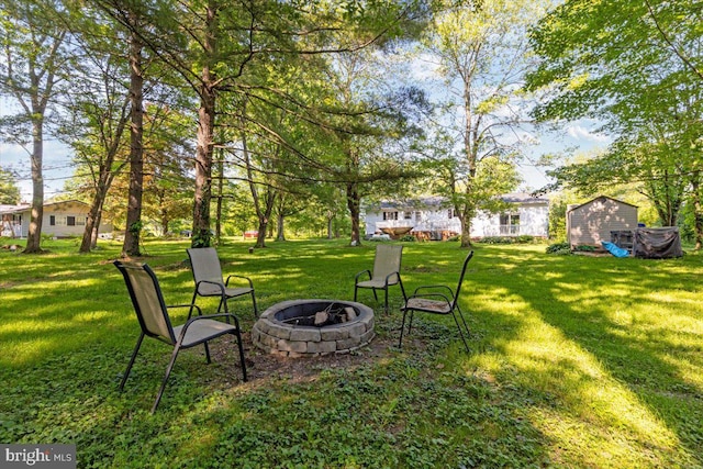 297 Killian Rd, Honey Brook, PA 19344 - view of green lawn with a fire pit