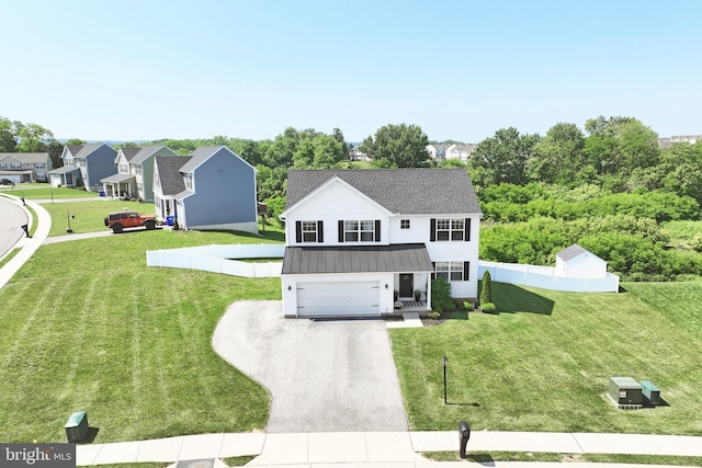 252 Valley View Cir, York, PA 17408 - traditional-style home featuring an attached garage, driveway, a standing seam roof, metal roof, and a residential view