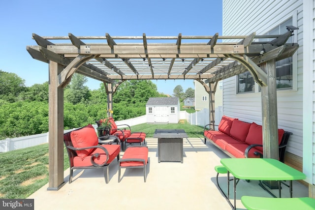 252 Valley View Cir, York, PA 17408 - view of patio / terrace featuring an outdoor hangout area and a pergola