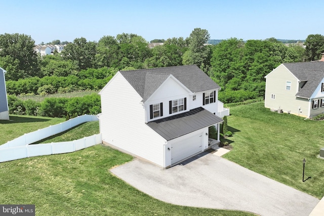 252 Valley View Cir, York, PA 17408 - view of front of property with driveway, a garage, and metal roof