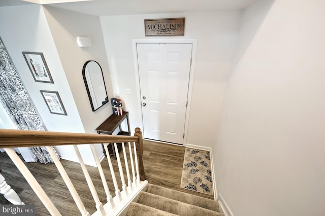 252 Valley View Cir, York, PA 17408 - stairs featuring wood finished floors and baseboards