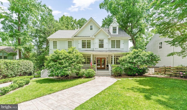 3209 Henson Ave, Annapolis, MD 21403 - view of front of property featuring a porch, french doors, and a shingled roof