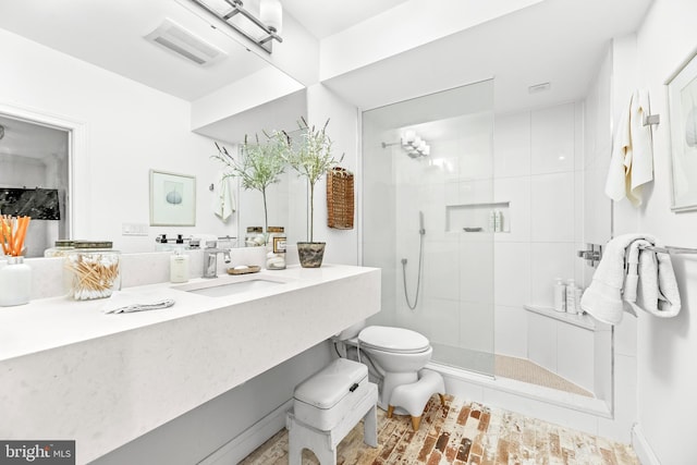3209 Henson Ave, Annapolis, MD 21403 - bathroom featuring a walk in shower and vanity